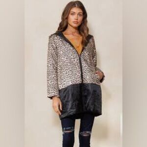 Oddi Leopard Print and Black Women's Jacket